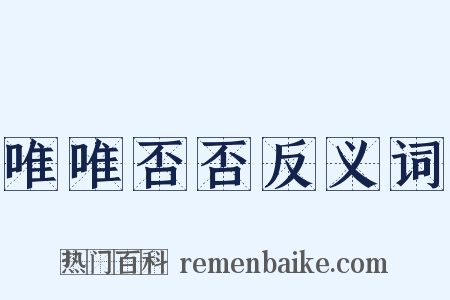 唯唯否否反义词是什么意思的图片